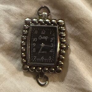 SWAP black & silver watch STAINLESS STEEL water resistant - INTERCHANGEABLE NEW